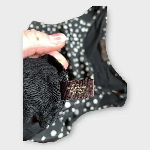 The Limited Polka Dot Sleeveless Top Black White Large Top Sheer Back Everyday - Picture 6 of 9